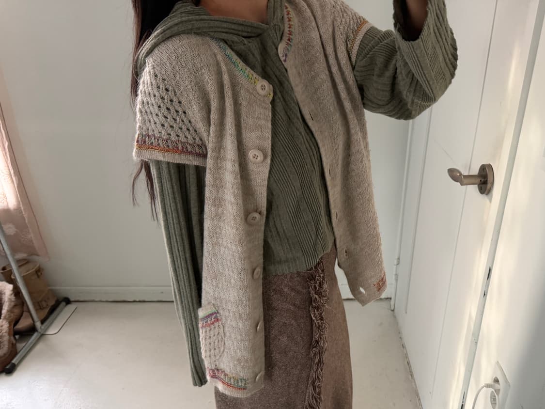 일본빈티지 모리 무지개 가디건 세트 상품이미지2