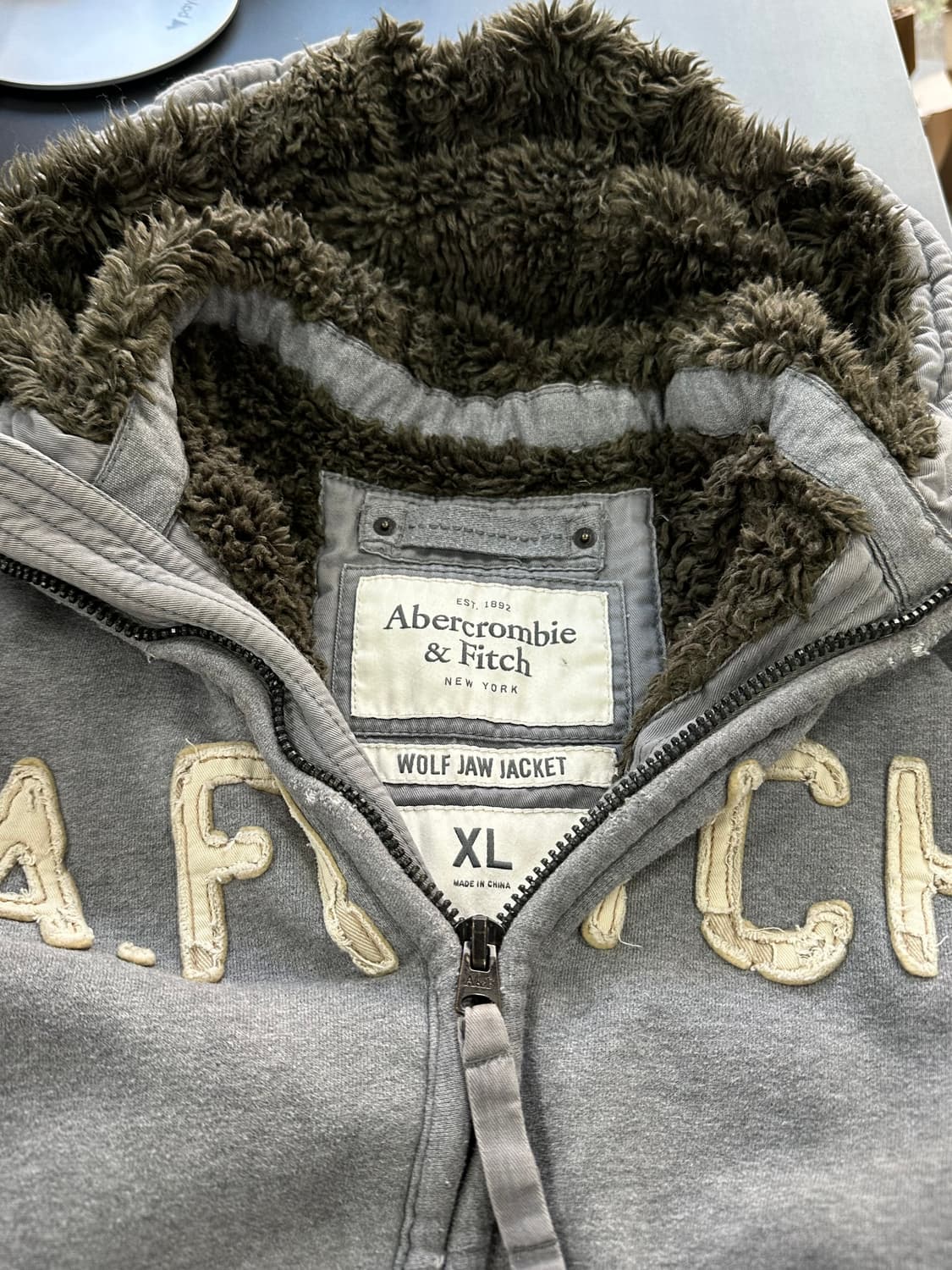 아베크롬비 데미지 울프죠 후드자켓 XL 상품이미지8