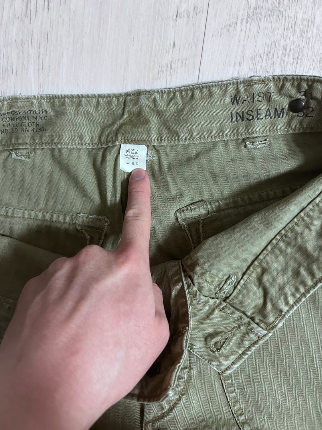 RRL 해링본 퍼티그 팬츠 31x32 상품이미지3