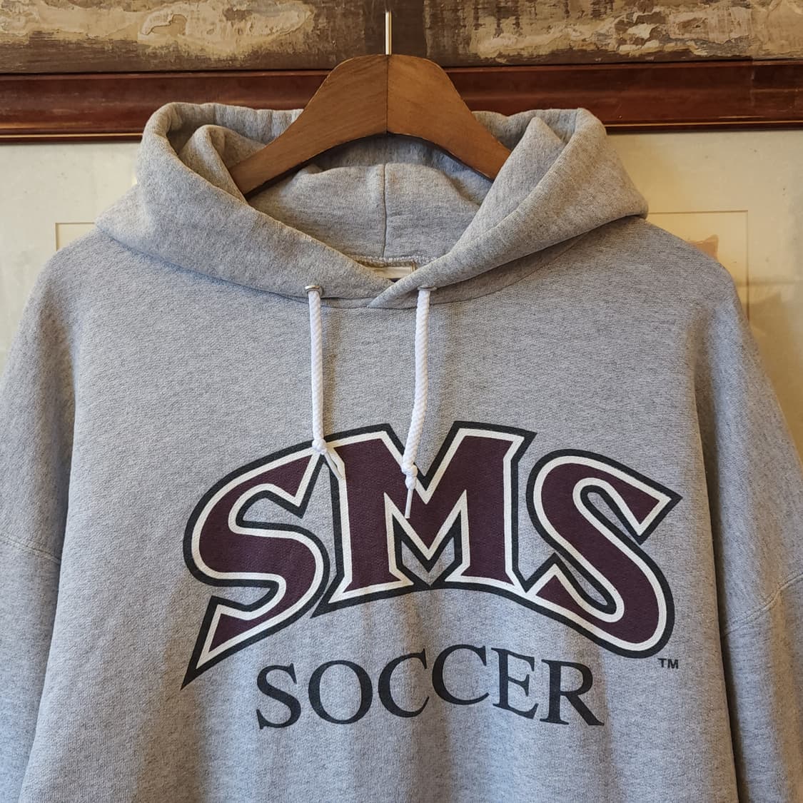 90s 헤인즈 후드 스웻셔츠 그레이 레터링 빈티지 후드 L 상품이미지4