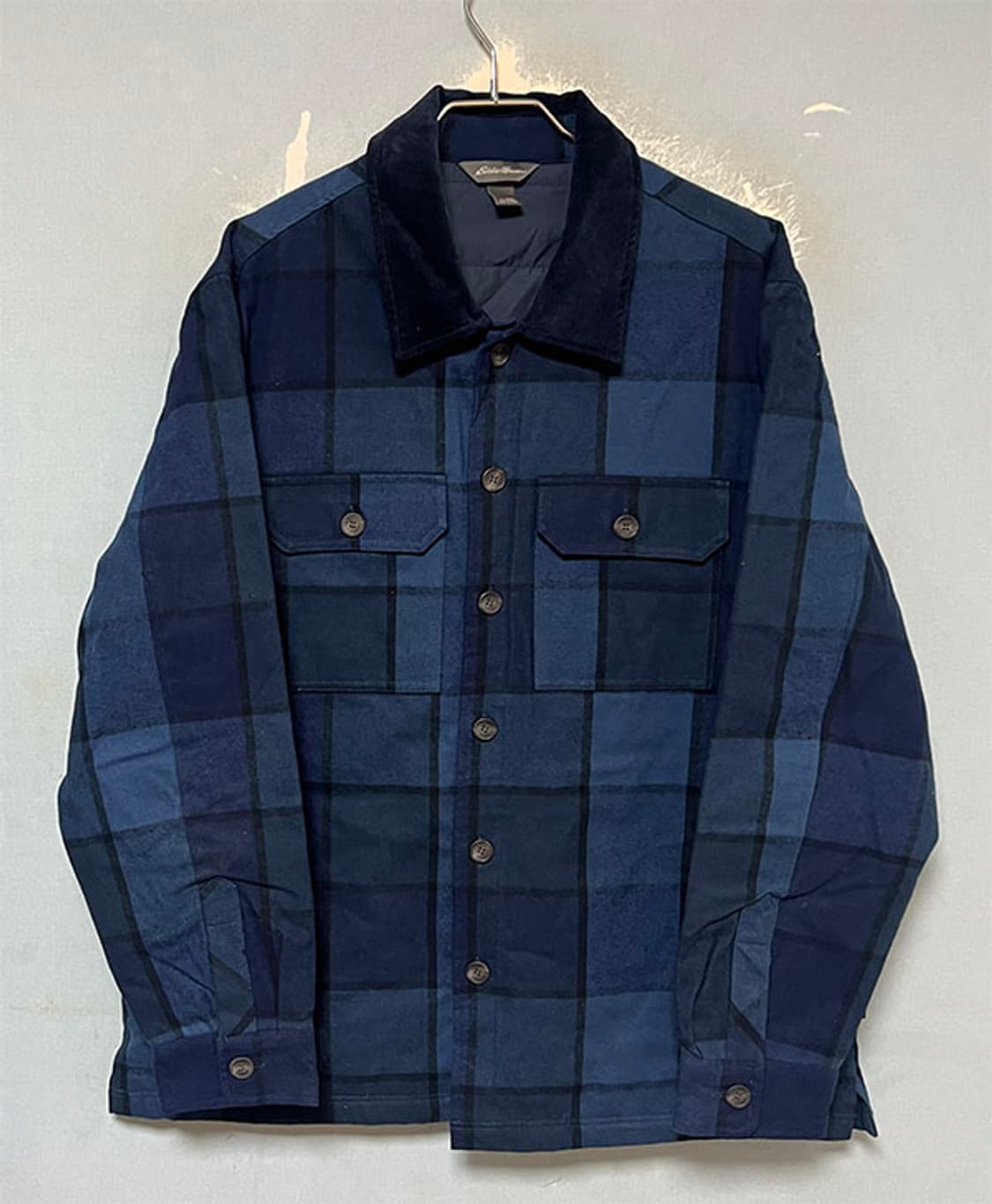 에디바우어 남자 체크 셔츠자켓 패딩 추동복 XL 105  상품이미지1