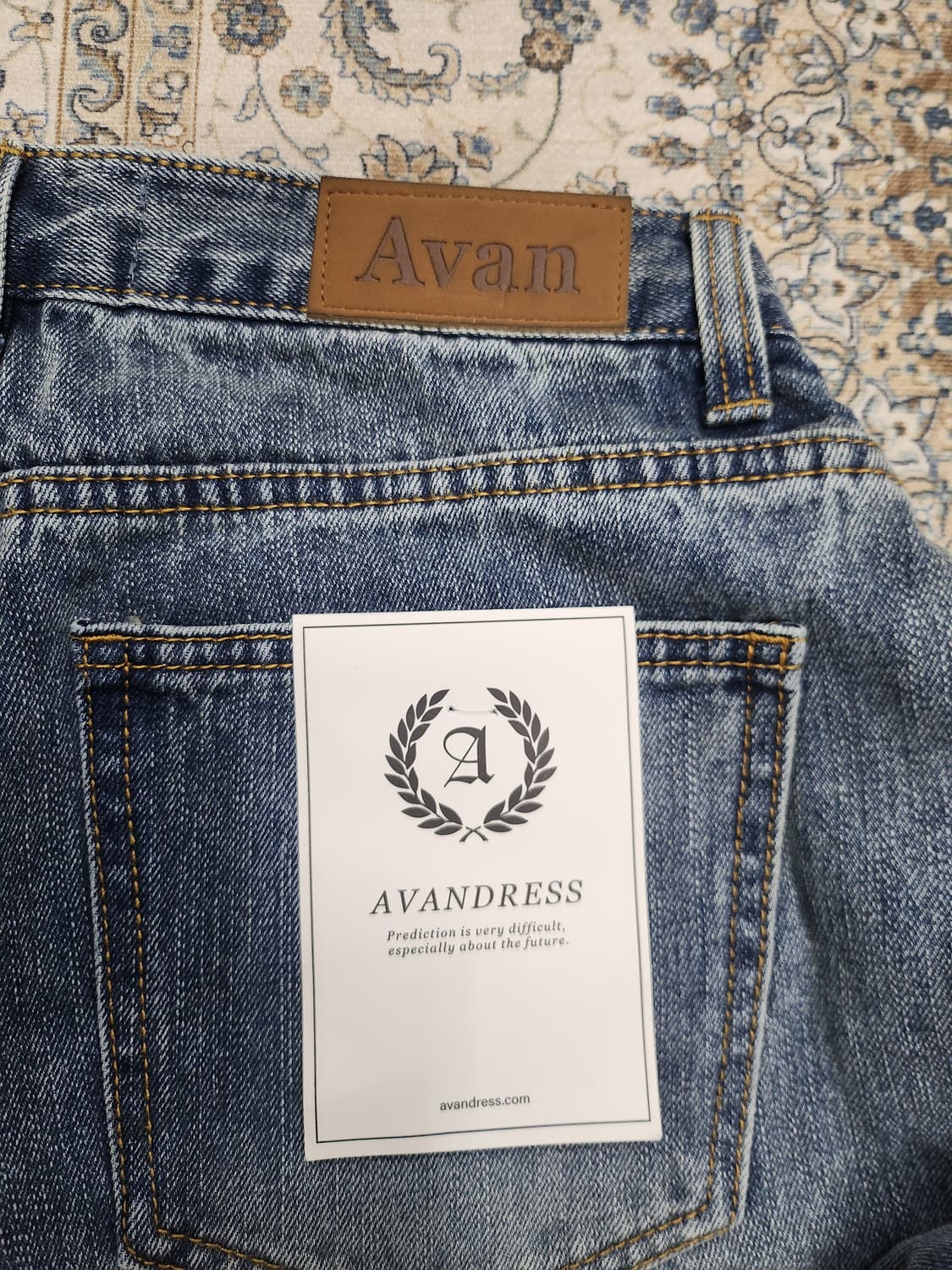 (새상품) Avan 드레스 데미지 워싱 와이드 데님 팬츠 (26-29) 상품이미지4