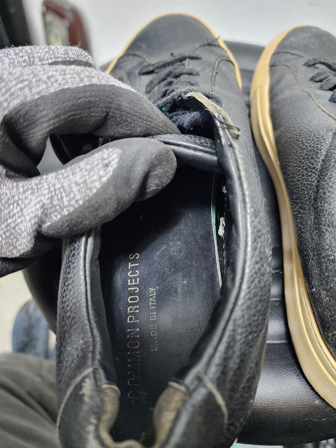 커먼프로젝트 블랙 레더 스니커즈 상품이미지7