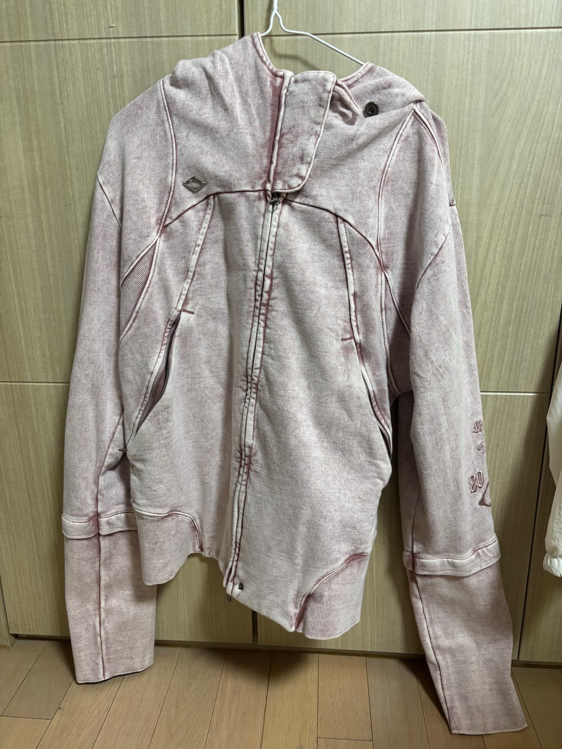 Mischief Cut Off Hoodie 미스치프 후드집업 핑크 L 상품이미지5