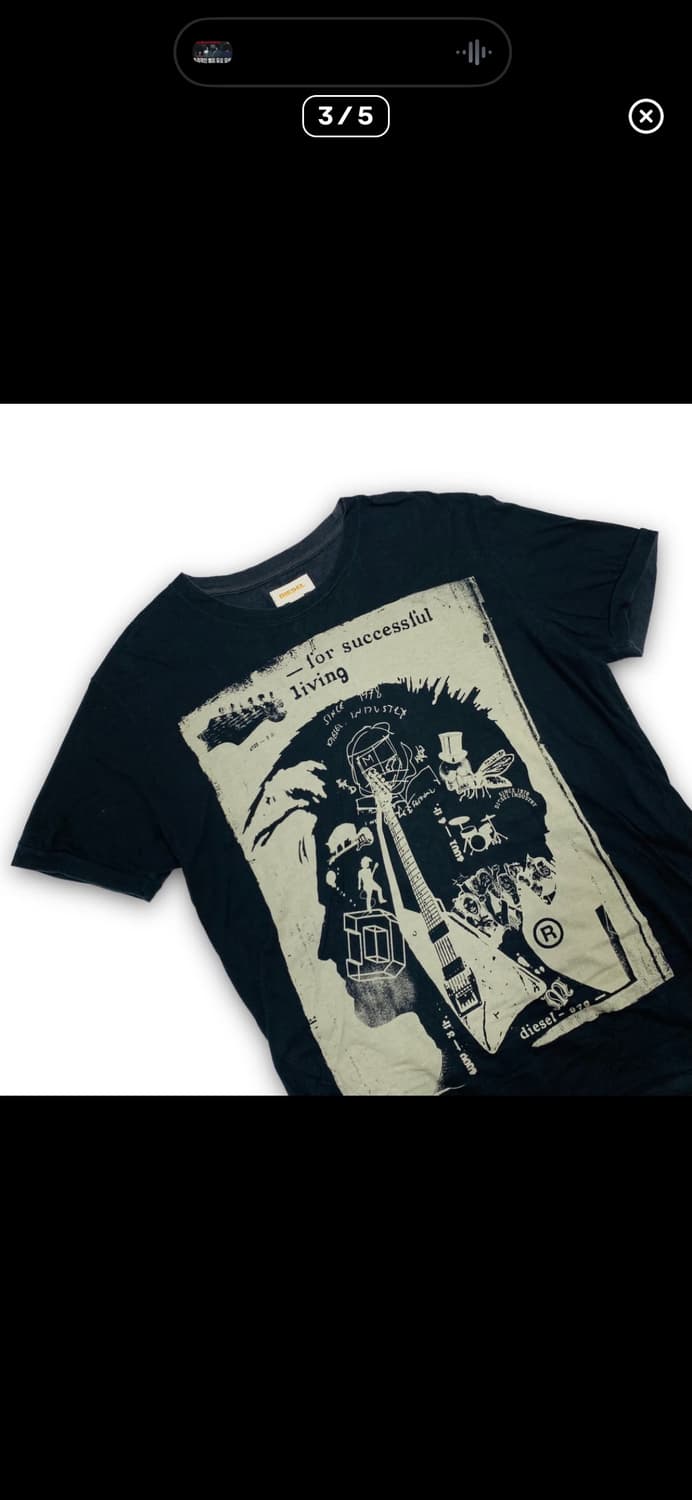 디젤 펑키 시그니처 아트 다크 반팔 티셔츠 상품이미지3