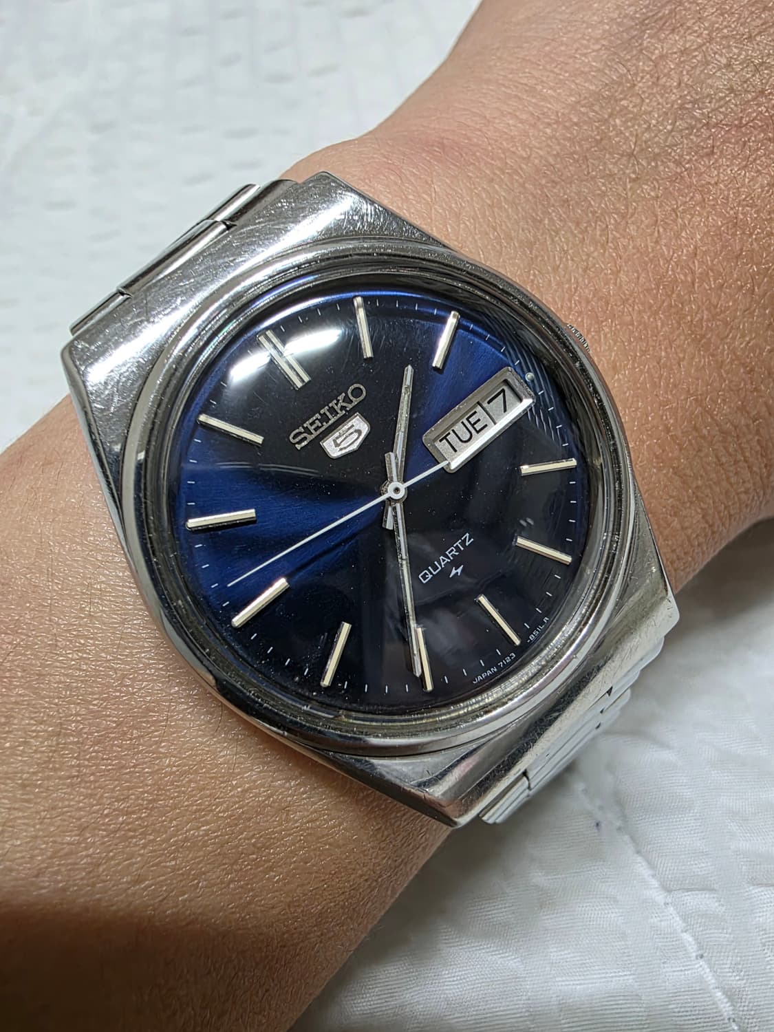 세이코5 빈티지 청판 데이데이트 쿼츠 메탈 시계 seiko5 상품이미지1