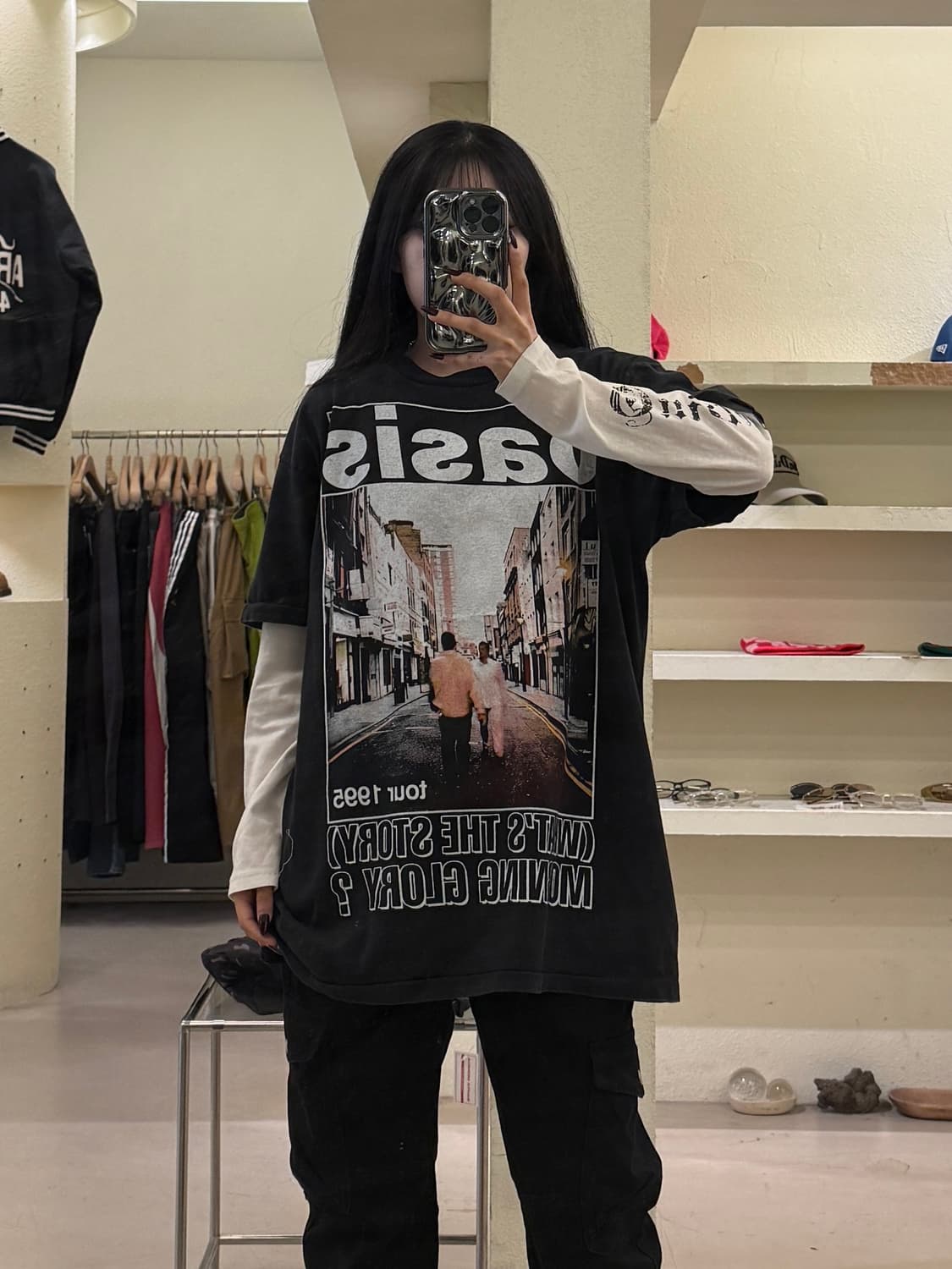 빈티지 오아시스 밴드 1995투어 프린팅 반팔 티셔츠 U1398 상품이미지1