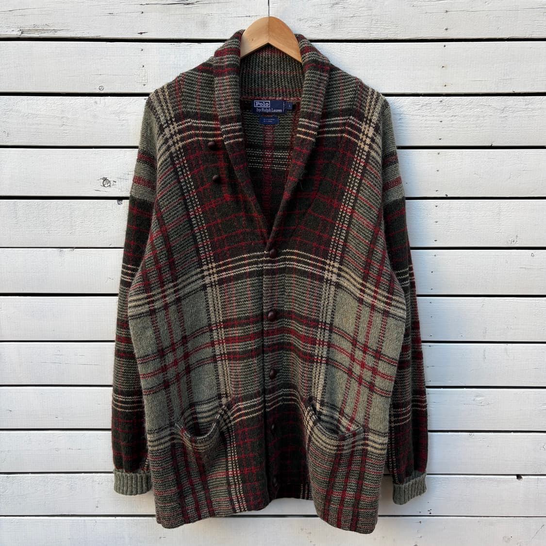 Polo 폴로 체크 알파카 울 가디건 상품이미지1