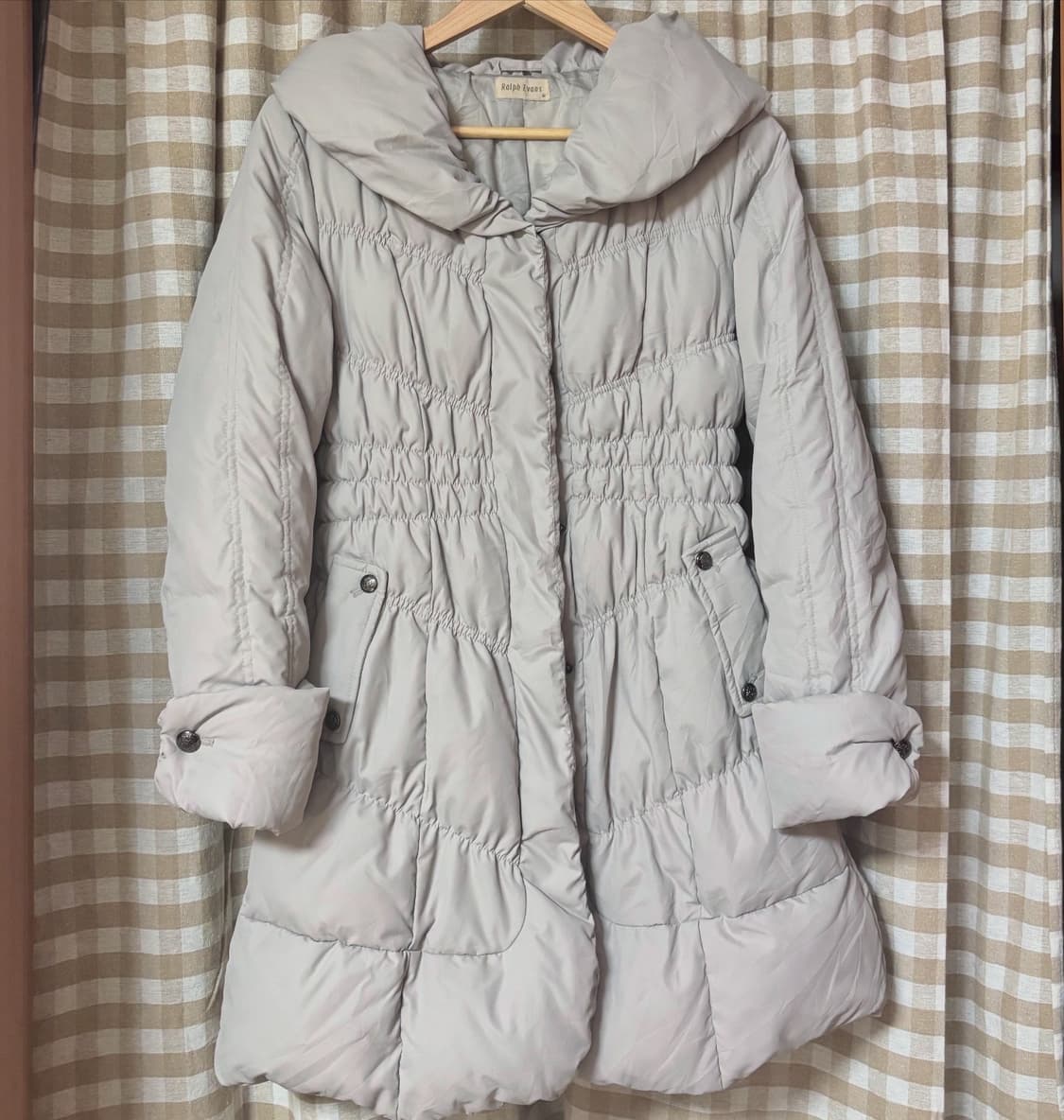 오프숄더 리본 니트 + 체크 스커트 러블리 패딩 세트 상품이미지7