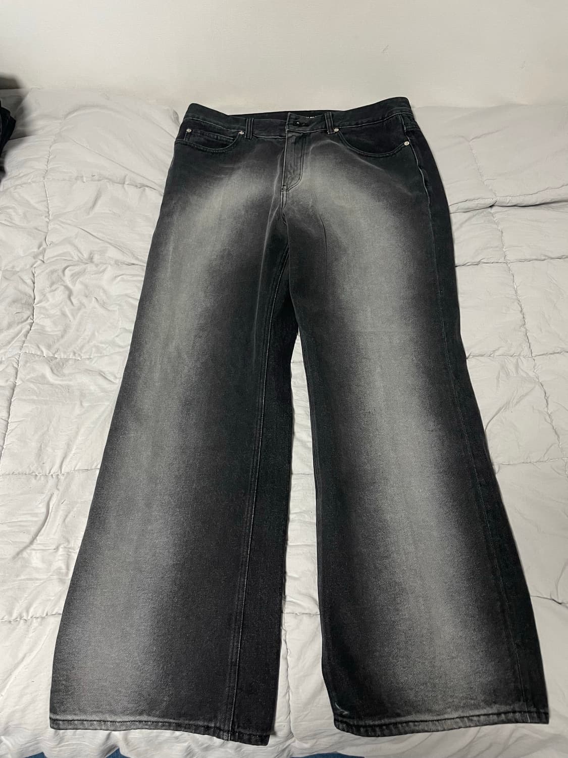 페이탈리즘 spray gradation wide jean 블랙 50 상품이미지3