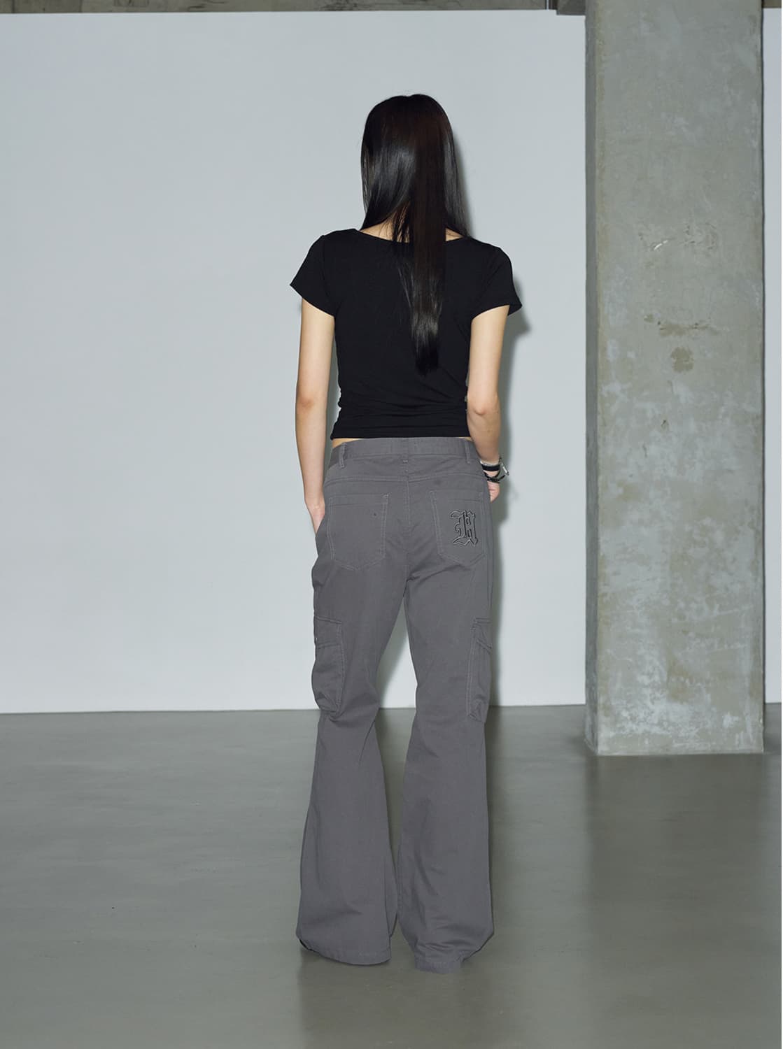 M)헬레네파리스 피그먼트 부츠컷 카고팬츠 스모크 그레이 상품이미지2