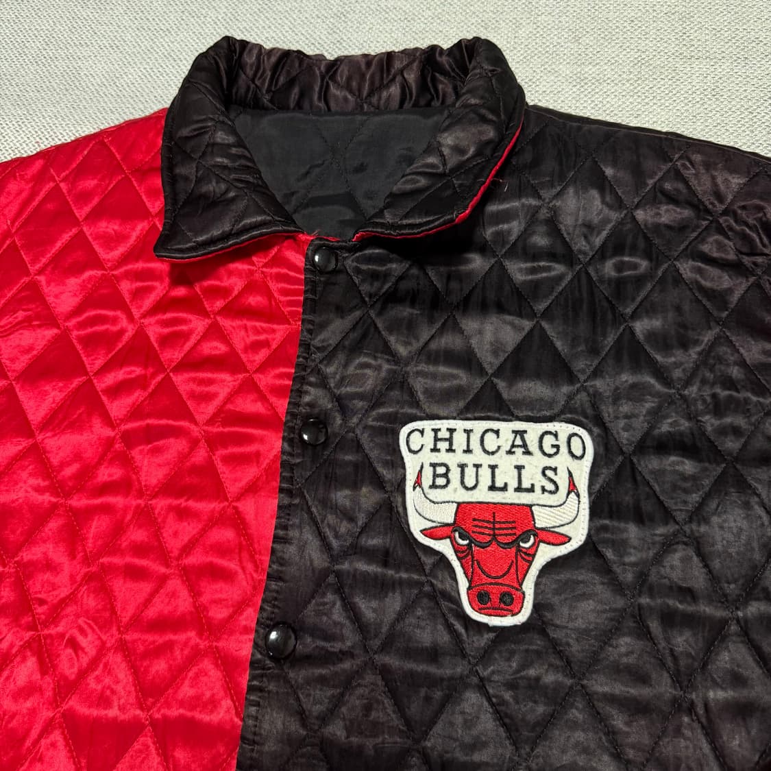 NBA 빈티지 시카고 불스 빅로고 퀄팅 자켓 상품이미지3