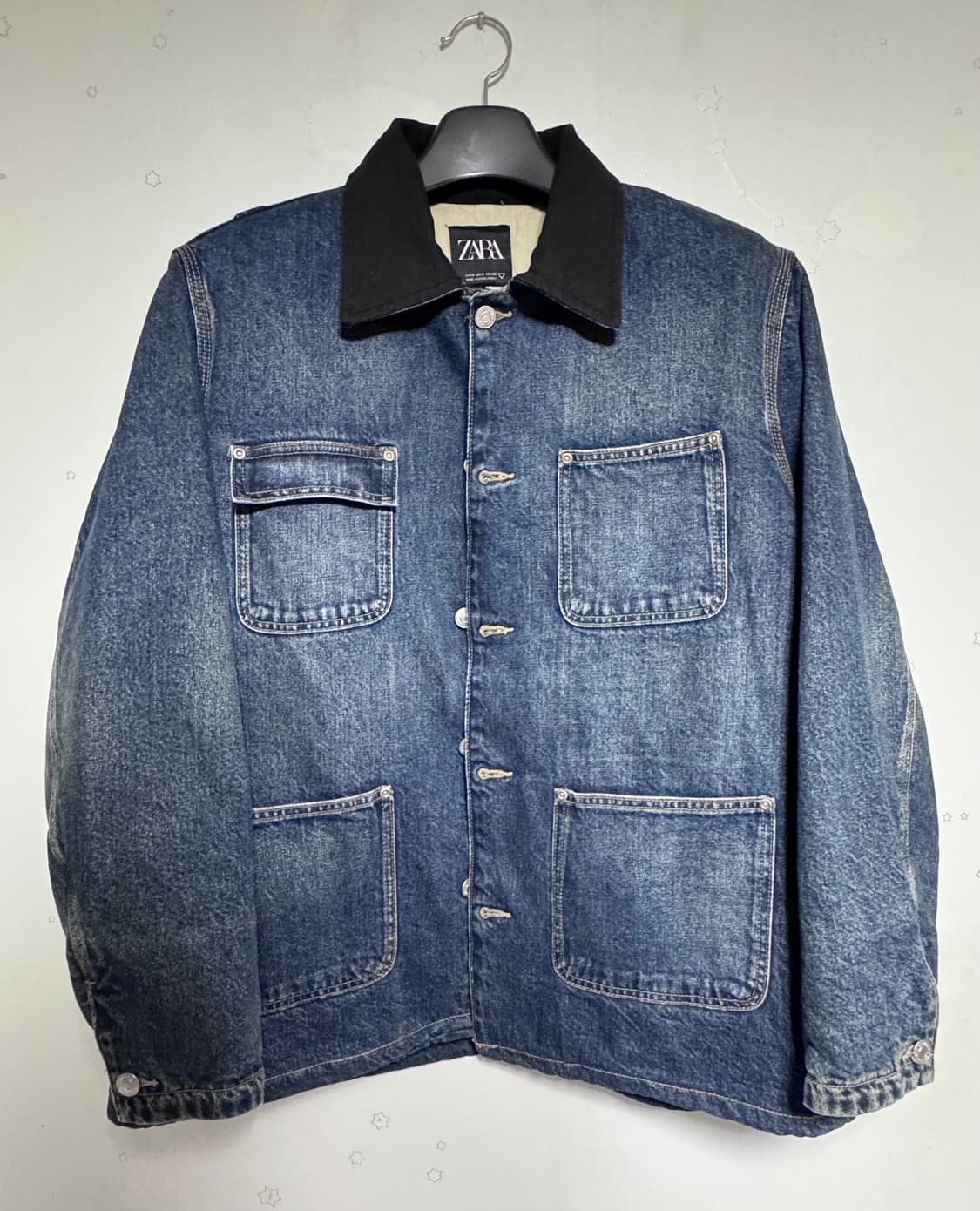 [ZARA] 자라 콘트라스팅 칼라 데님 자켓 블루 상품이미지2
