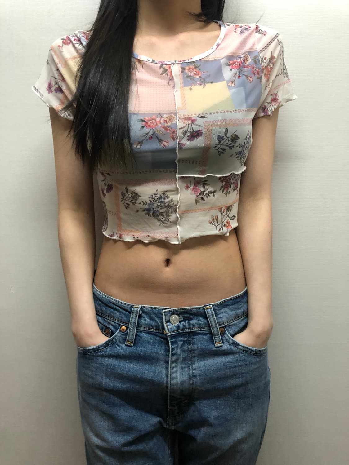 빈티지 플라워 패치워크 프린팅 탑 상품이미지3