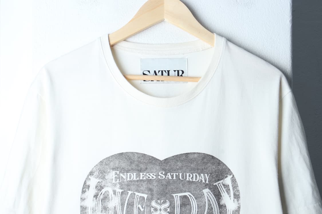 (L-XL) 새터 반팔 티셔츠 하트 아이보리 빅로고 한정판-7B9E 상품이미지3
