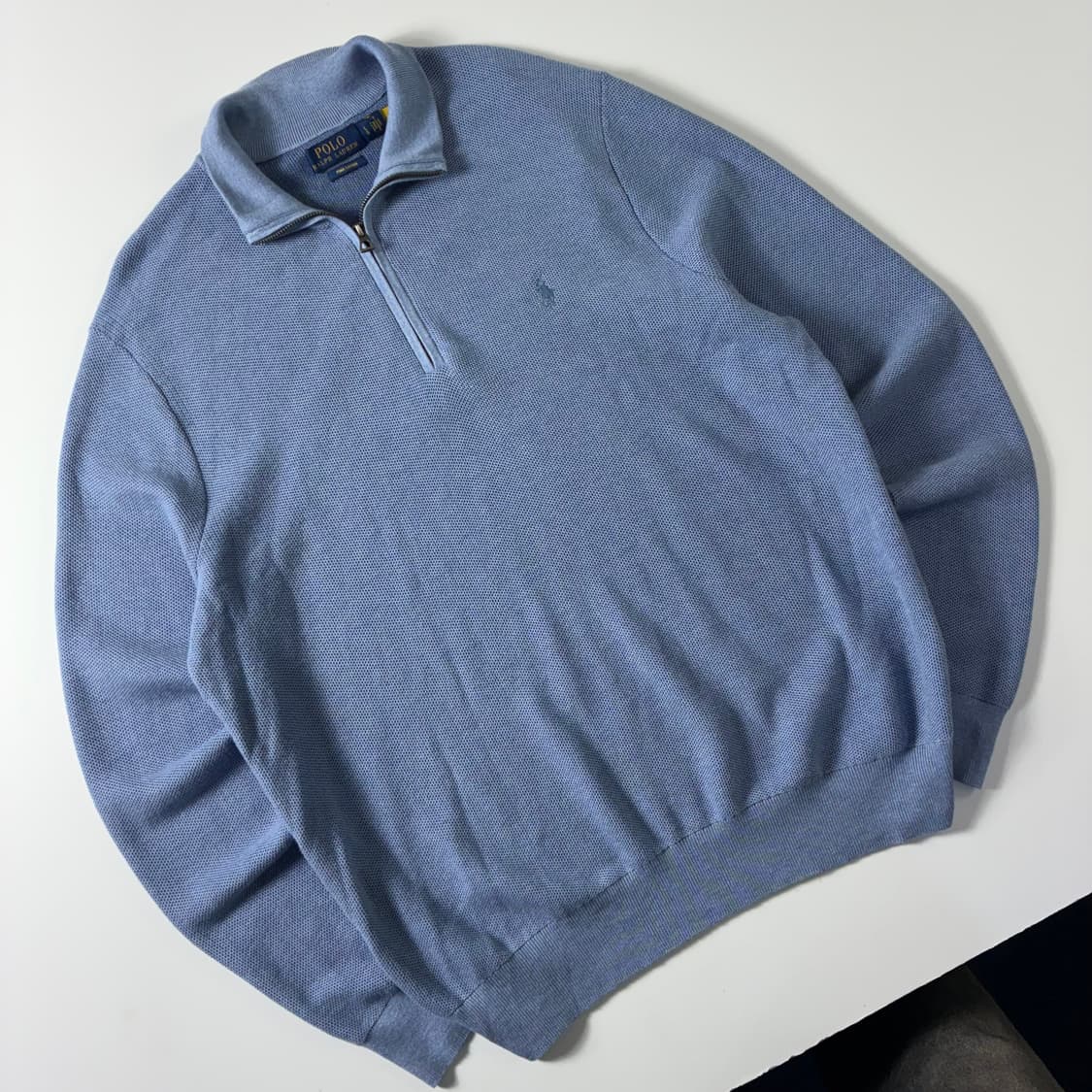 Polo  폴로 랄프로렌 신형 자수 피마코튼 소라 반집업 니트 상품이미지2