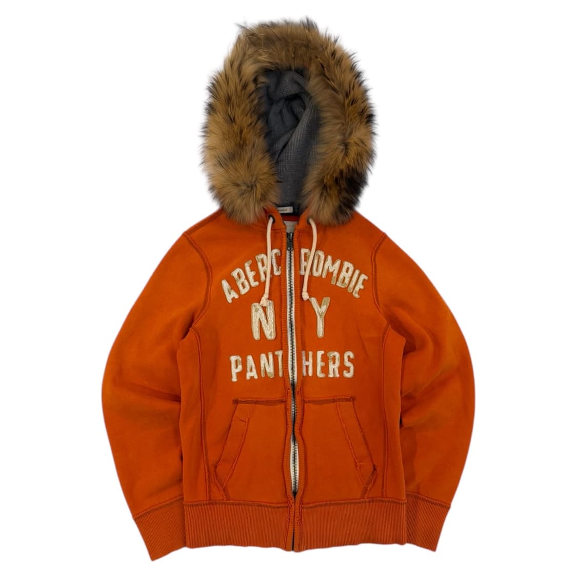 아베크롬비 y2k 울프죠 퍼 후드집업 타이거 오렌지 상품이미지1
