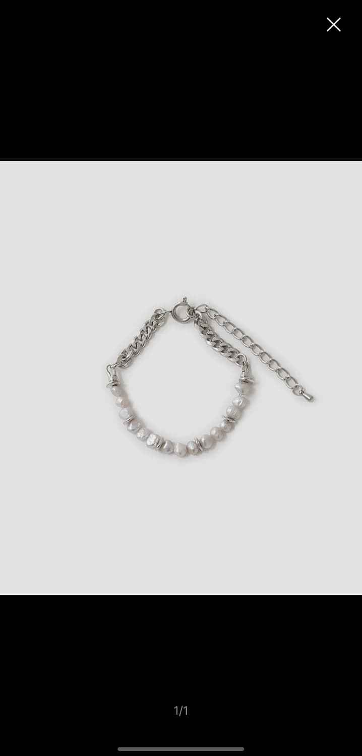 벨리에 체인 펄 목걸이 + 팔찌 상품이미지2