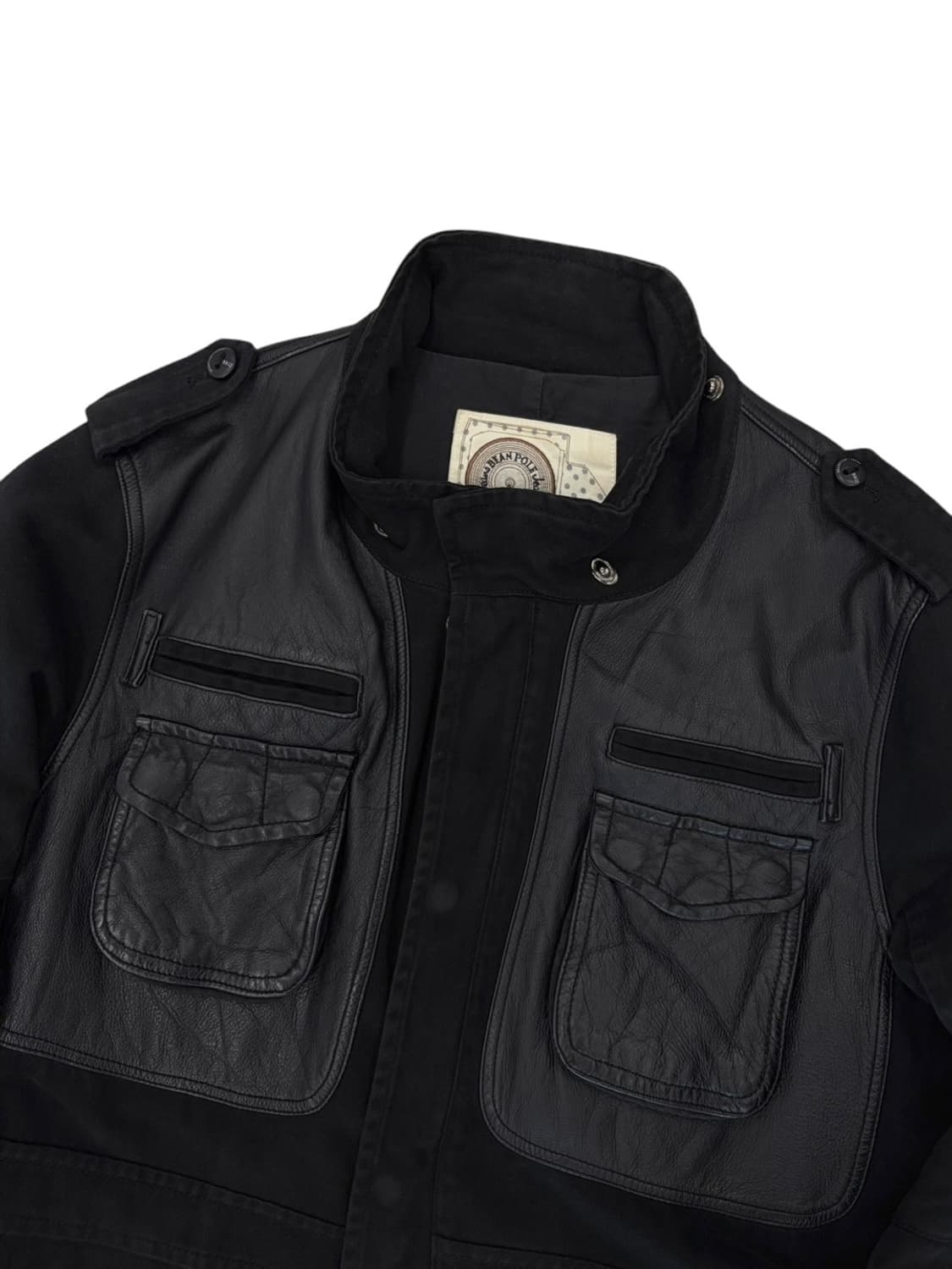 빈폴 코튼 소가죽자켓 블랙 (XL) 상품이미지2