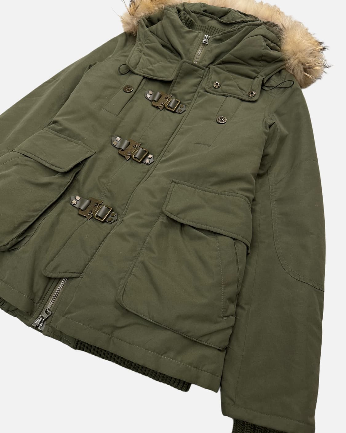 SLY military khaki fur hood jumper 상품이미지3