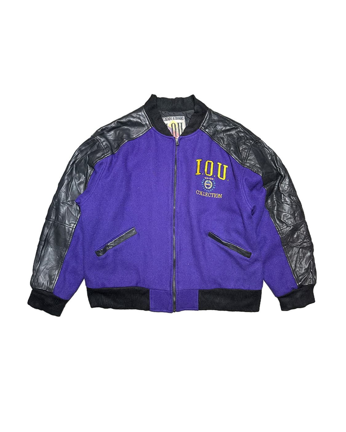 90s I.O.U Collection 리얼 레더 울 바시티 자켓 상품이미지1