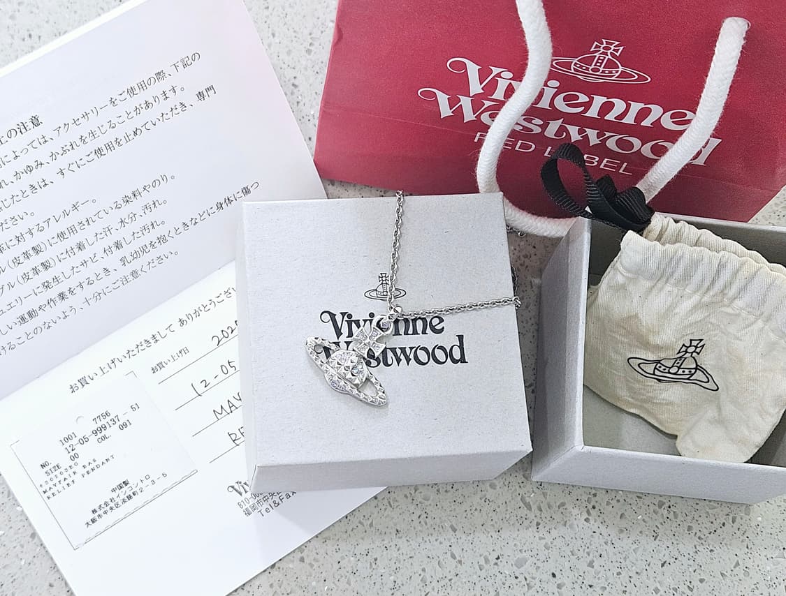 [신품급] 비비안웨스트우드 퍼플 오브 목걸이 [레드라벨 정품 보증서포함] 상품이미지3