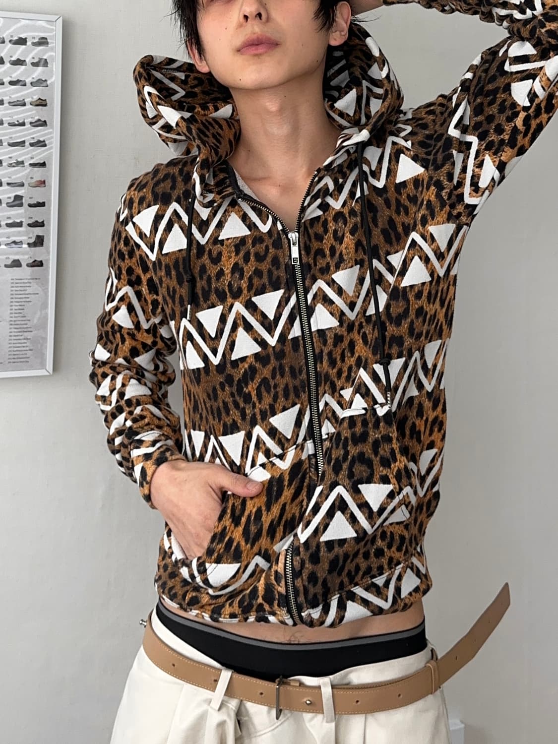 Joyrich 레오파드 & 지그재그 후드집업 상품이미지6