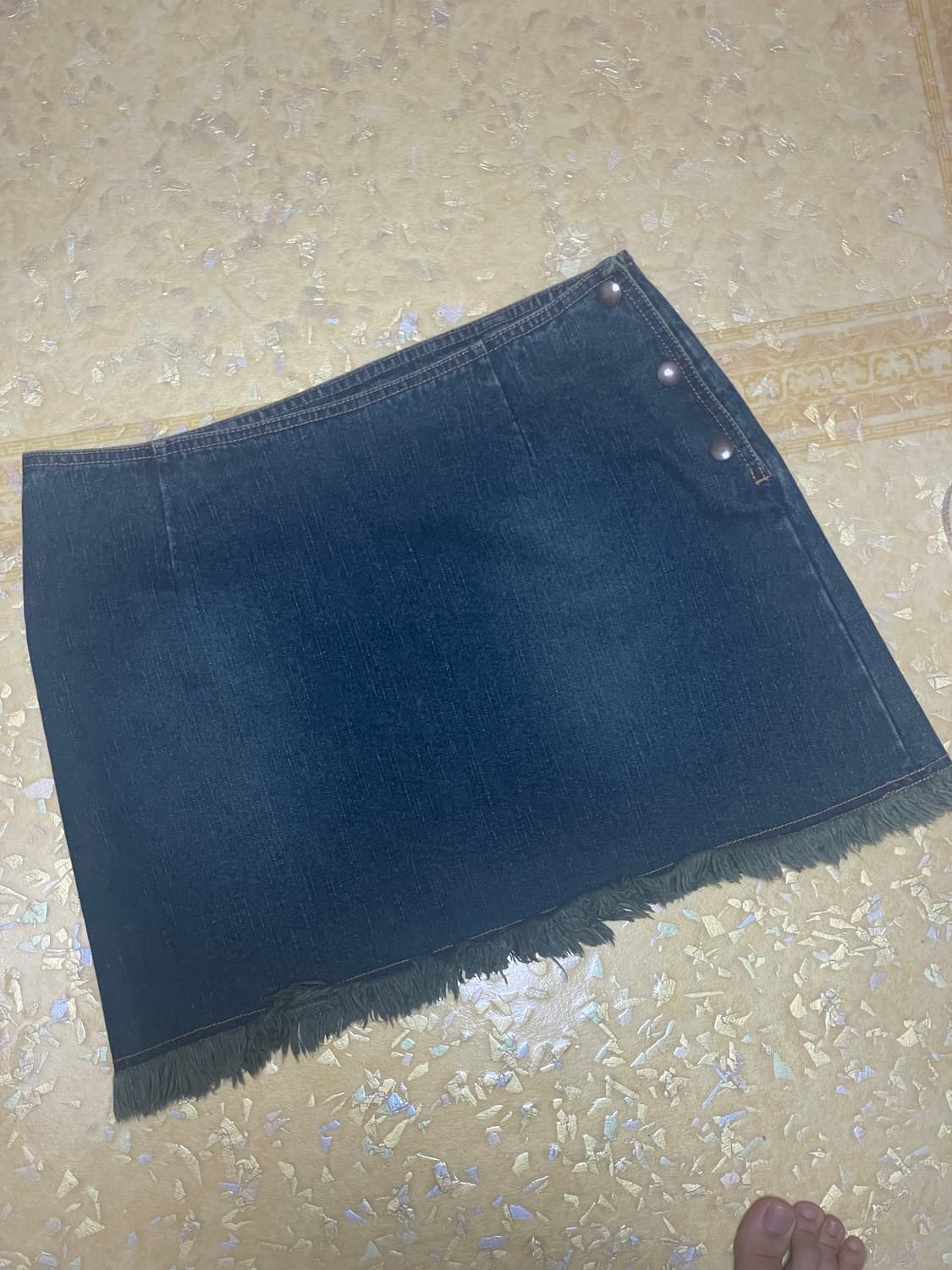 빈티지 테슬 데님 웨스턴 로우라이즈 스커트 상품이미지1