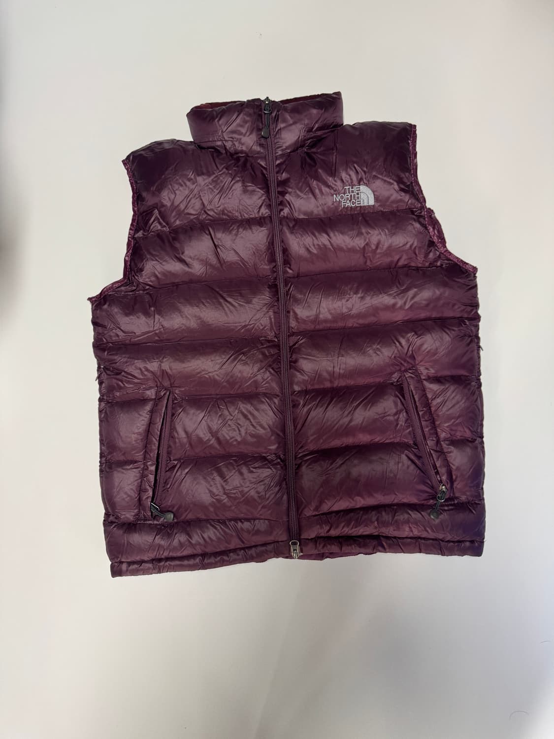 노스페이스 미니멀 다운 패딩 조끼 M 퍼플 상품이미지1