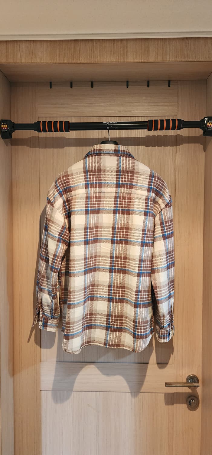 (새상품)ANDZ 오버핏 아우터형 체크 셔츠 베이지 L 상품이미지2