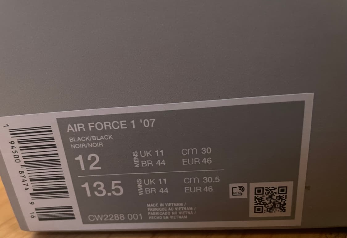 [300] 나이키 에어포스 트리플블랙 올검포스 새상품 팝니다 상품이미지4