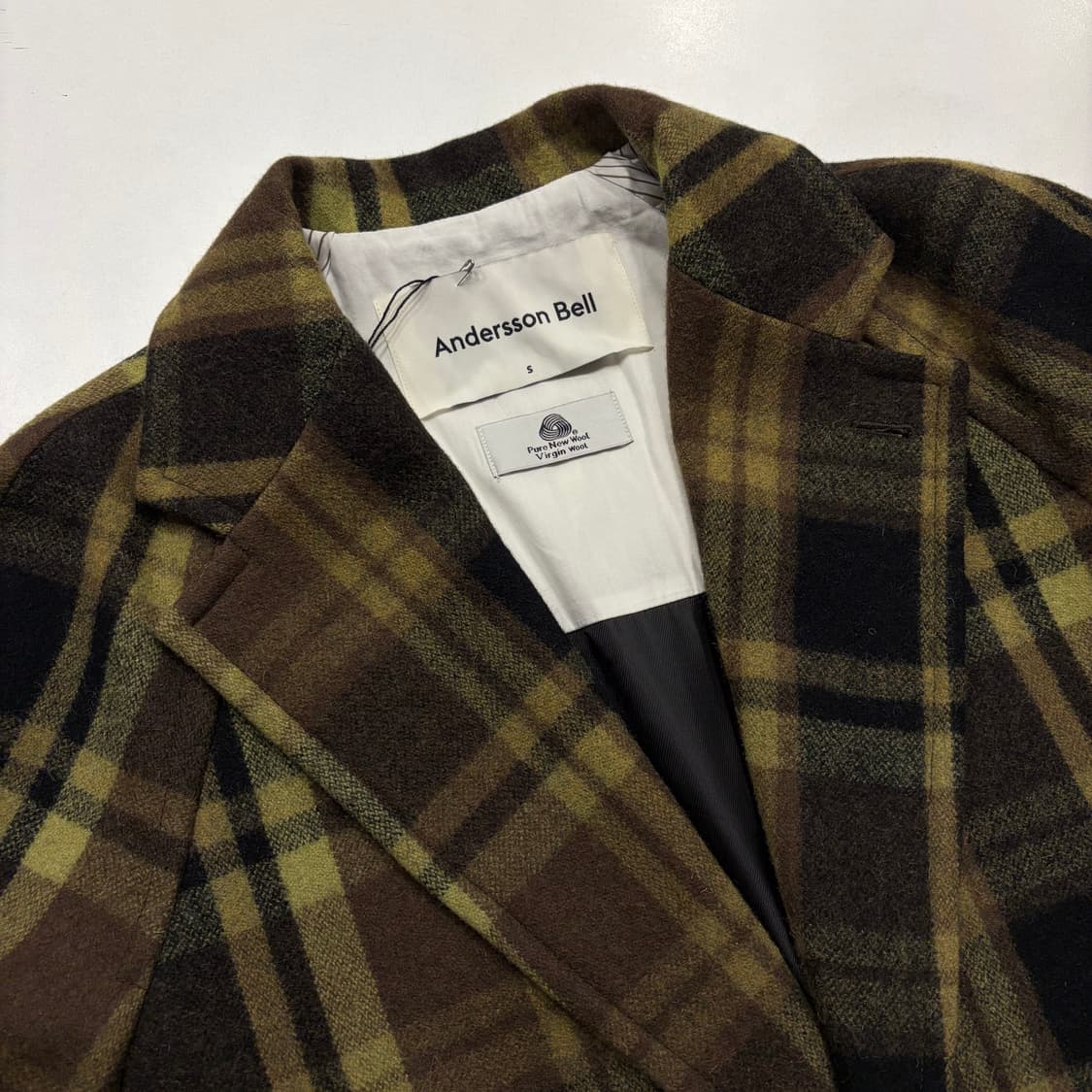 [S] 앤더슨벨 미구엘 울 체크 롱코트 D42 상품이미지3