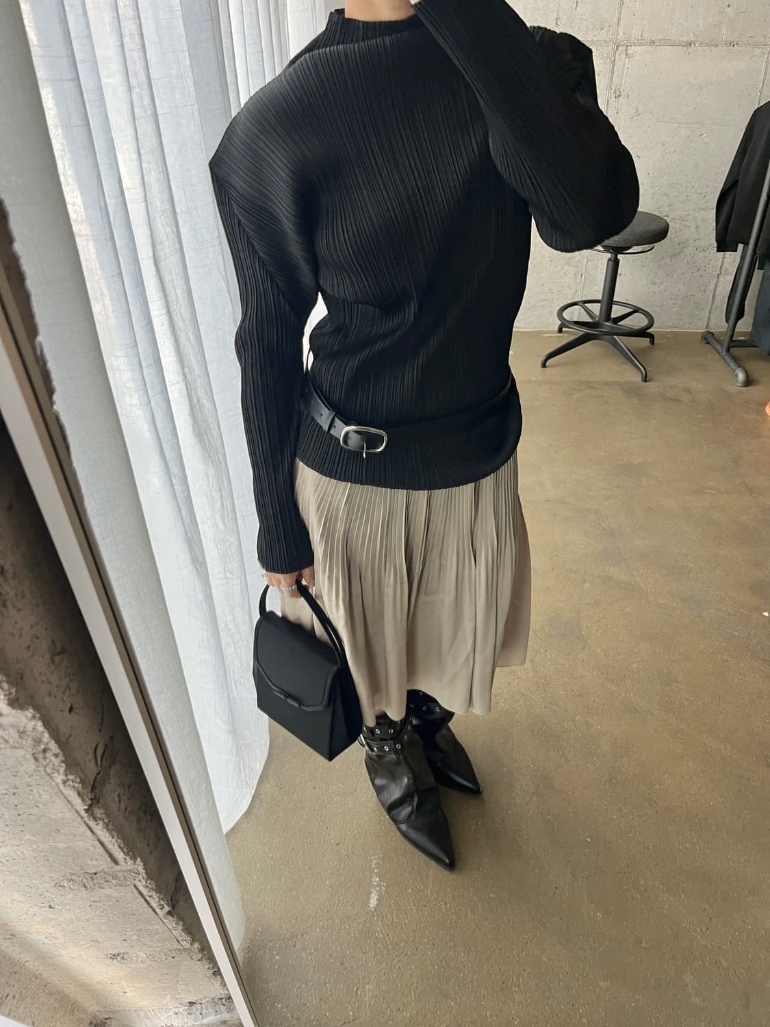 Amaca 플리츠 스커트 베이지 상품이미지6