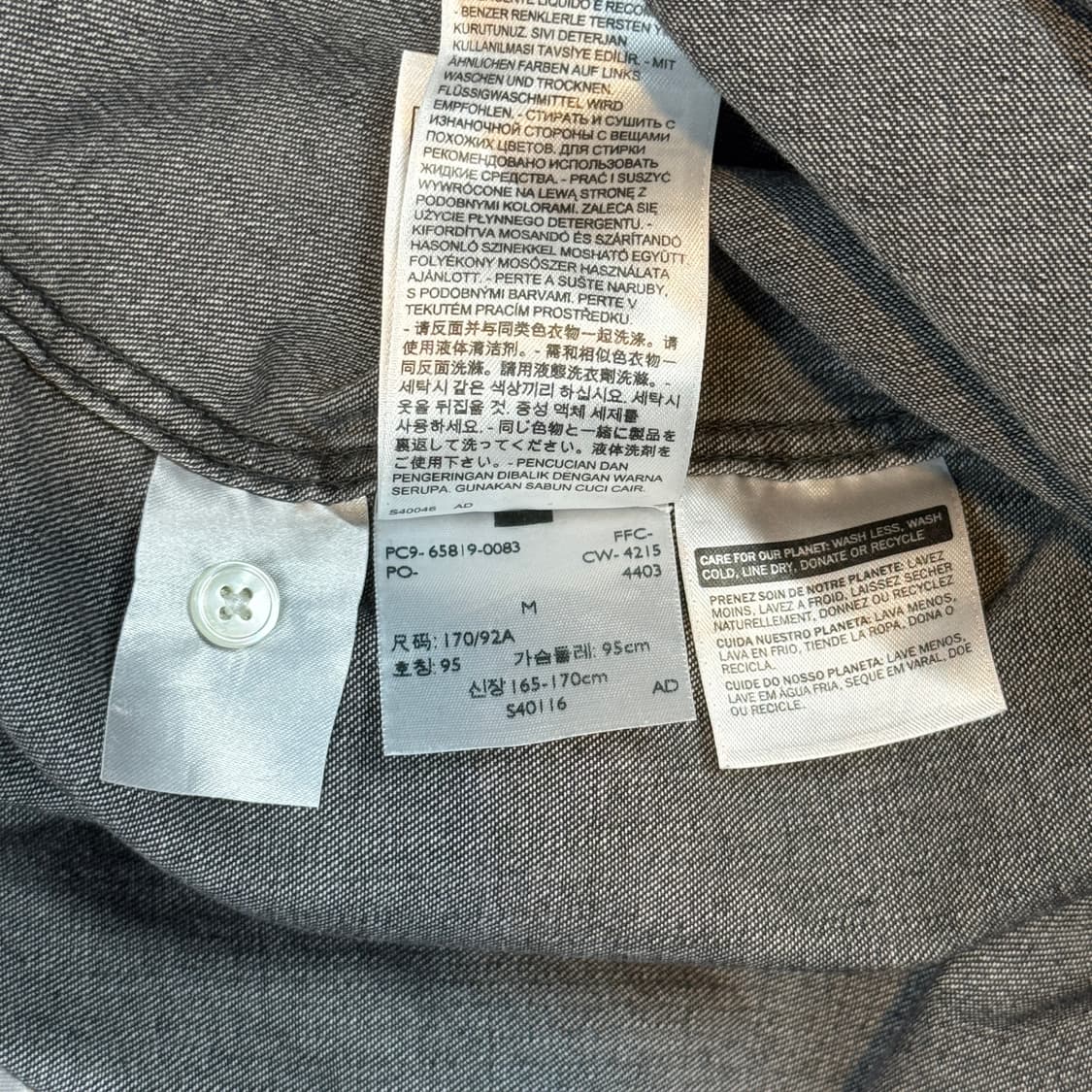 M) 리바이스 스탠다드 투포켓 웨스턴 흑청 데님 셔츠 상품이미지7