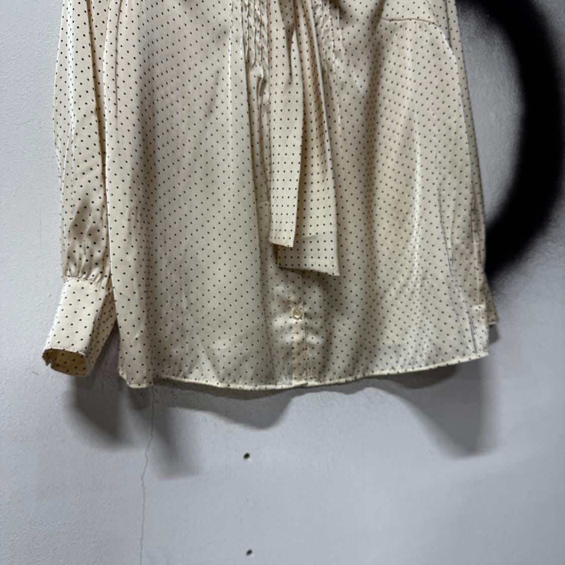 VTG 빈티지 도트 패턴 새틴 타이 셔츠 블라우스 상품이미지4