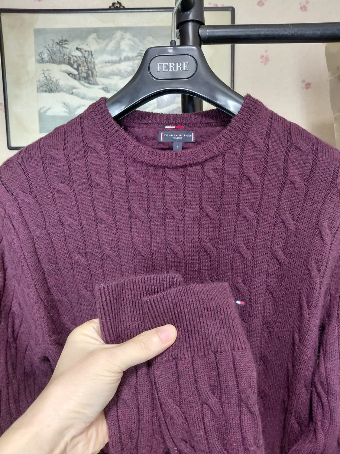 [타미힐피거]럭셔리울 케이블 니트 L(105) 상품이미지8