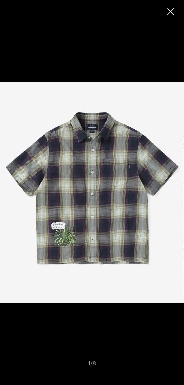 디스이즈네버댓 옴브레 반팔 체크셔츠 퍼플 상품이미지1