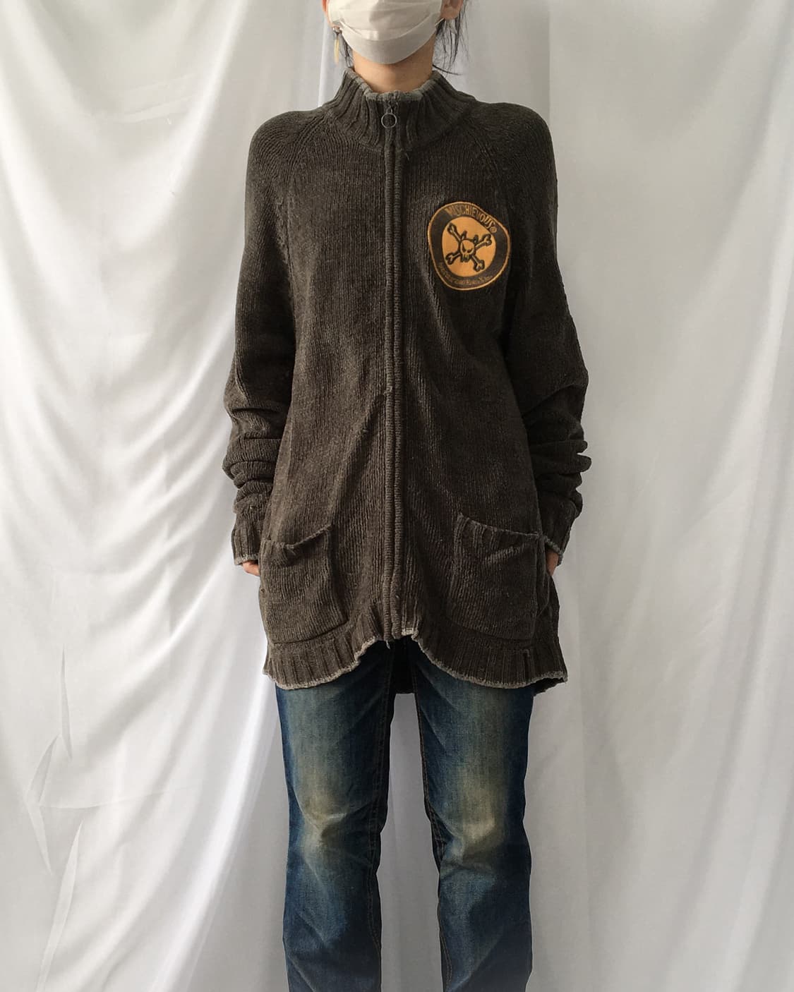 Graphic printing point ribbed high neck  상품이미지5