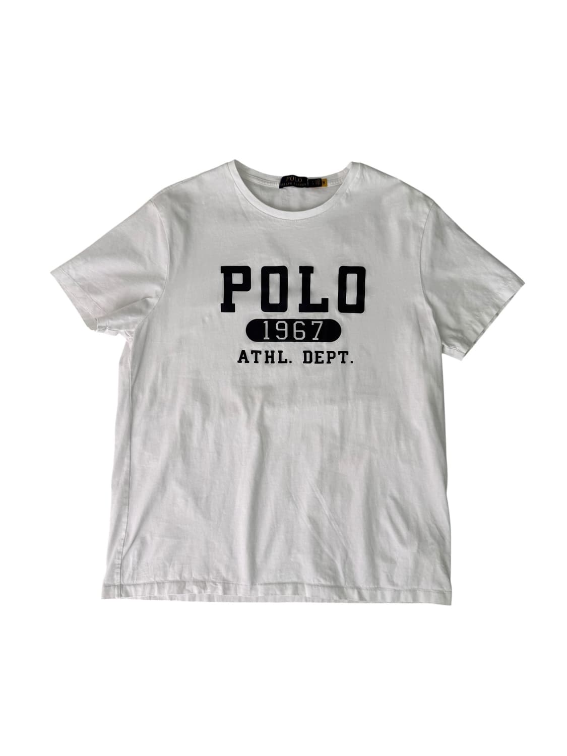 폴로 화이트 네이비 로고 반팔티 상품이미지5