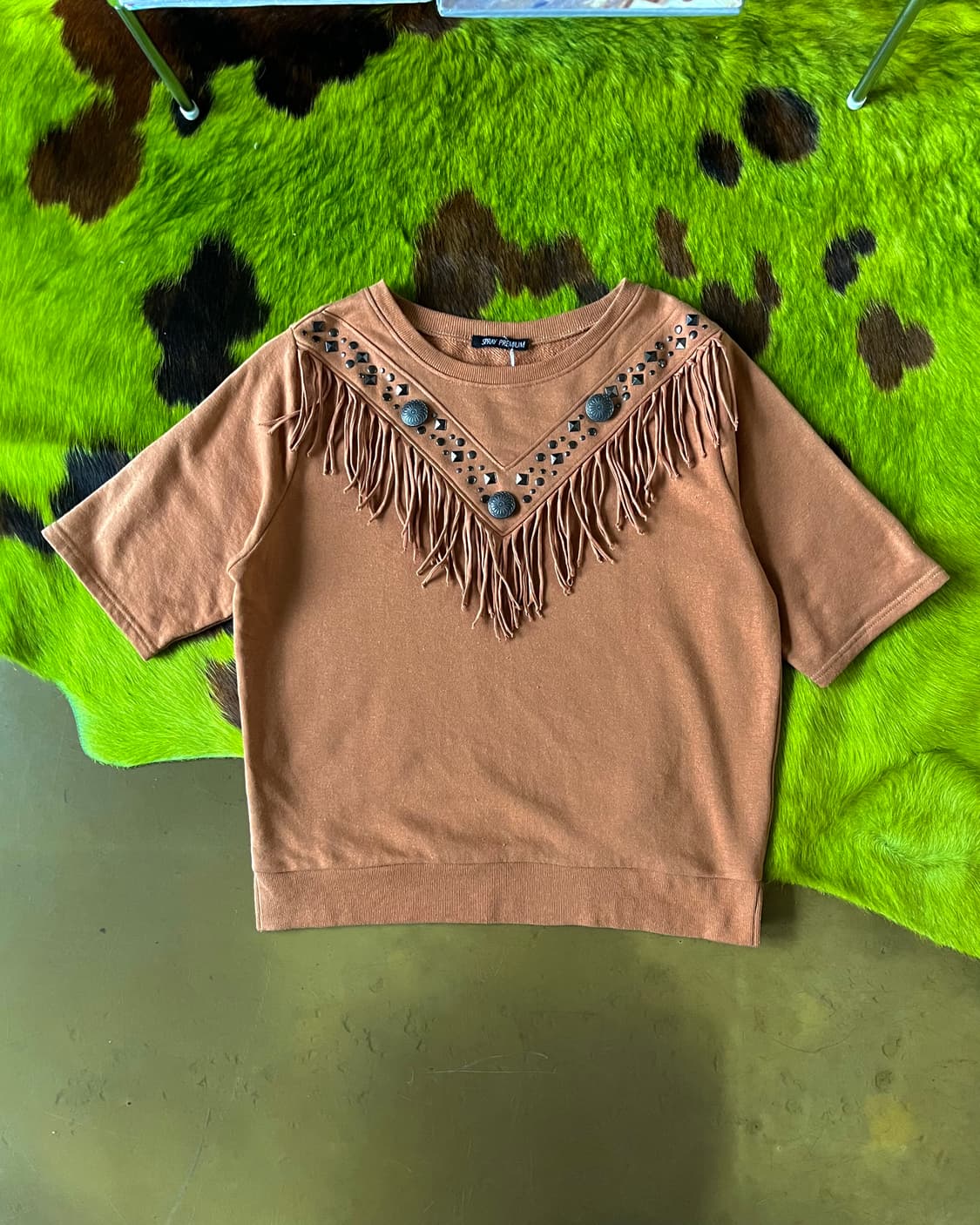SPRAY PREMIUM by スプレイ Fringe 1/2 T-Shirt 상품이미지3