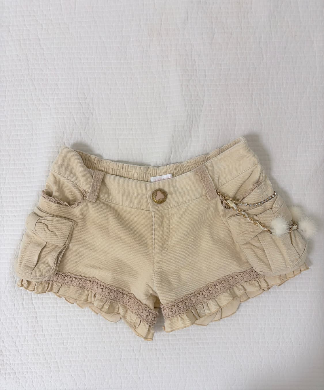 리즈리사 고전 히메갸루 폼폼 퍼 레이스 팬츠 큐롯 라떼갸루 히메카지 상품이미지1