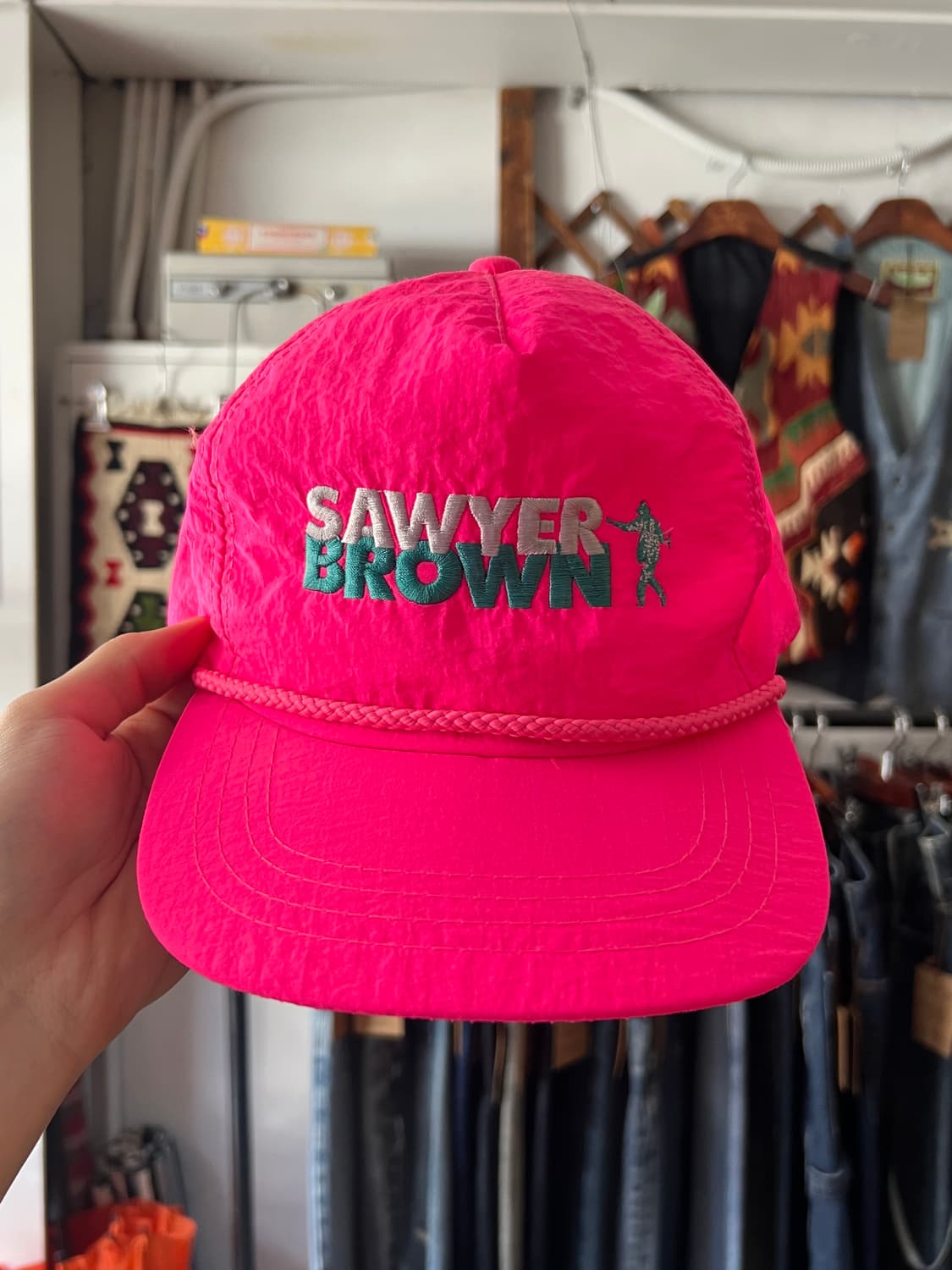 USA 빈티지 SAWYER BROWN 핑크 나일론볼캡 상품이미지1