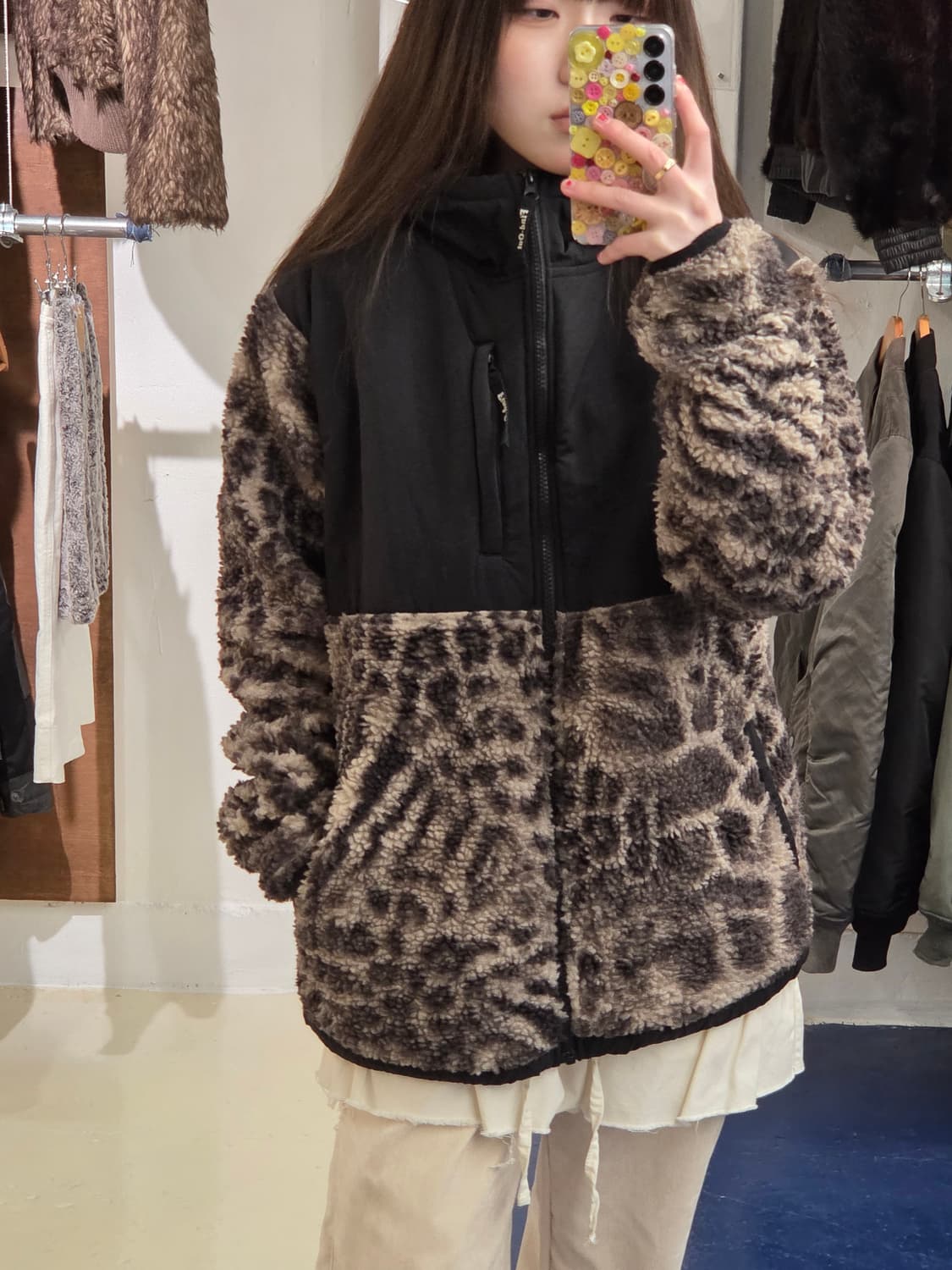 Japanese 레오파드 데날리 후드 후리스 상품이미지2