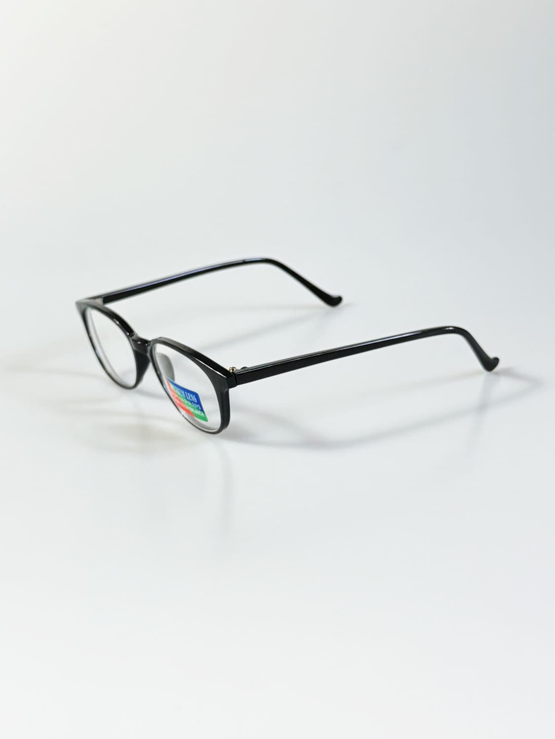 90s 블랙 뿔테 오벌 프레임 빈티지 안경 상품이미지3