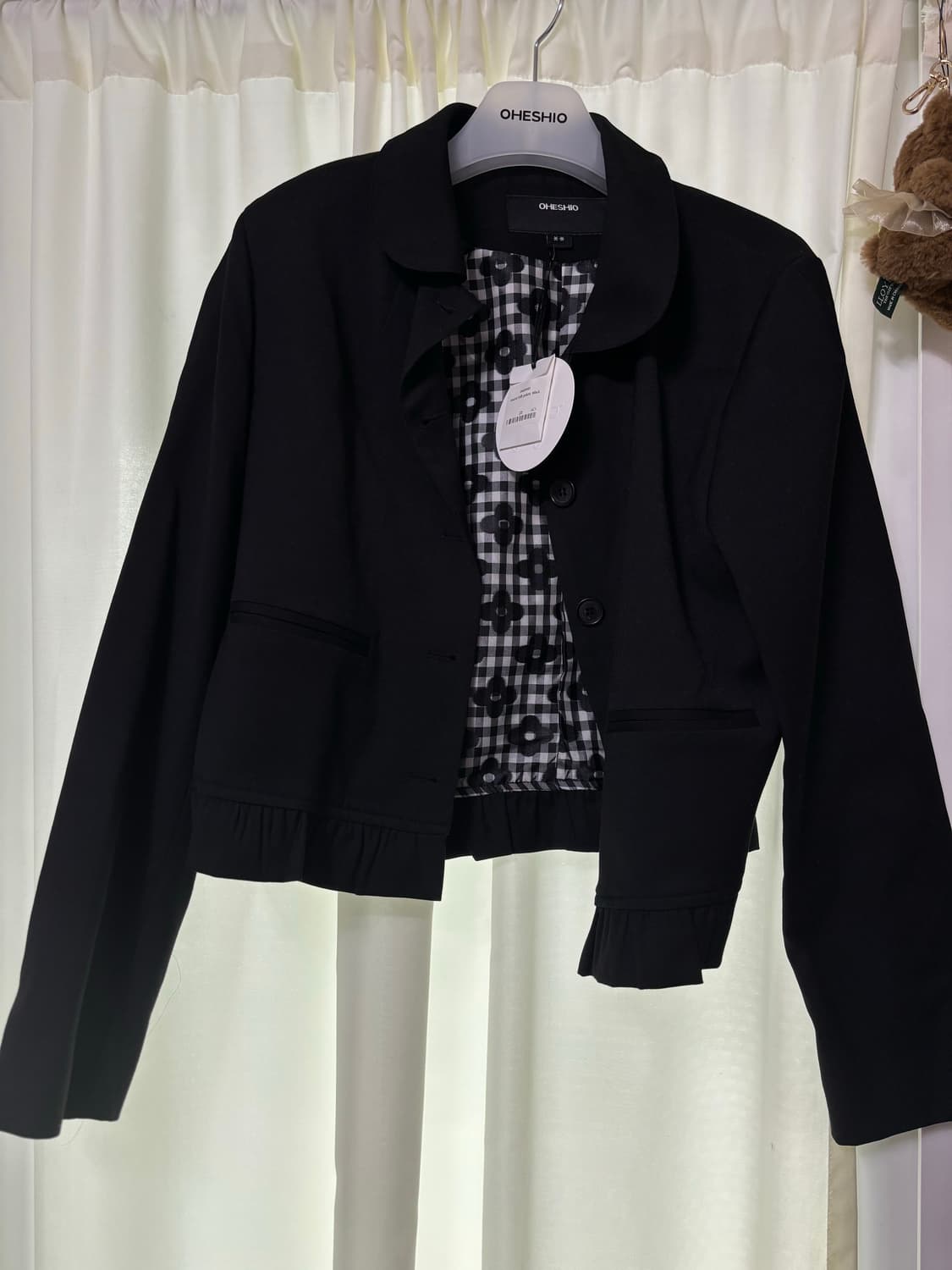 오헤시오 라운드 프릴 자켓, 블랙 ROUND FRILL JACKET, B 상품이미지2