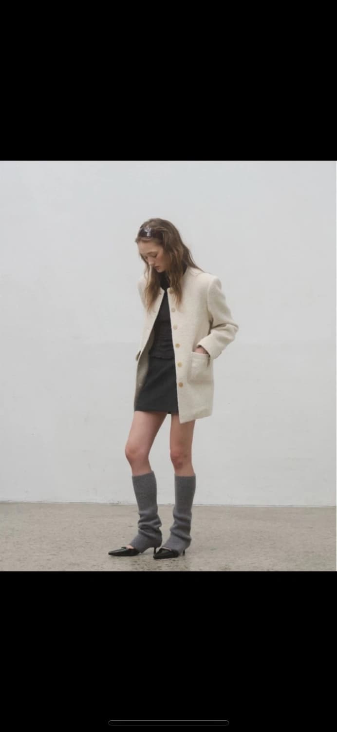 포에토 트위드 자켓 아이보리 상품이미지3