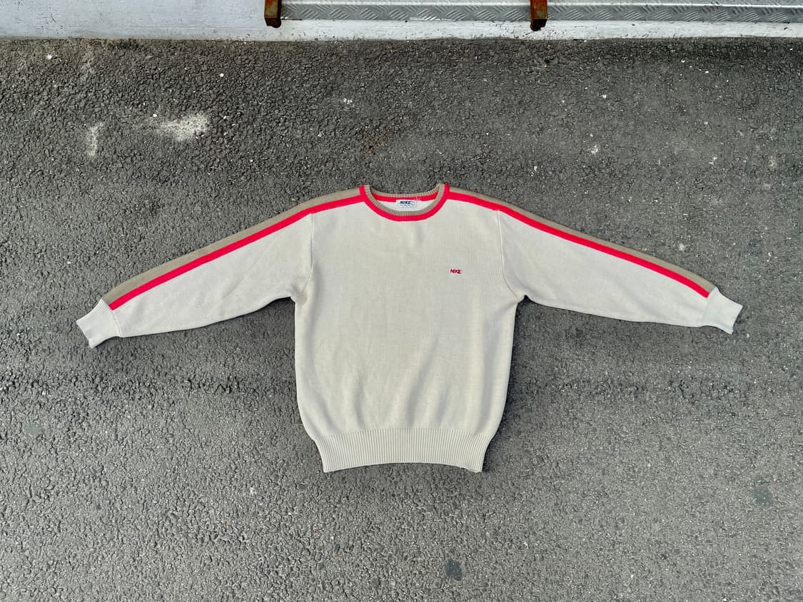 80s Nike 한국나이키 아카이브 와플 배색 올드스쿨 니트 스웨터 L 상품이미지3