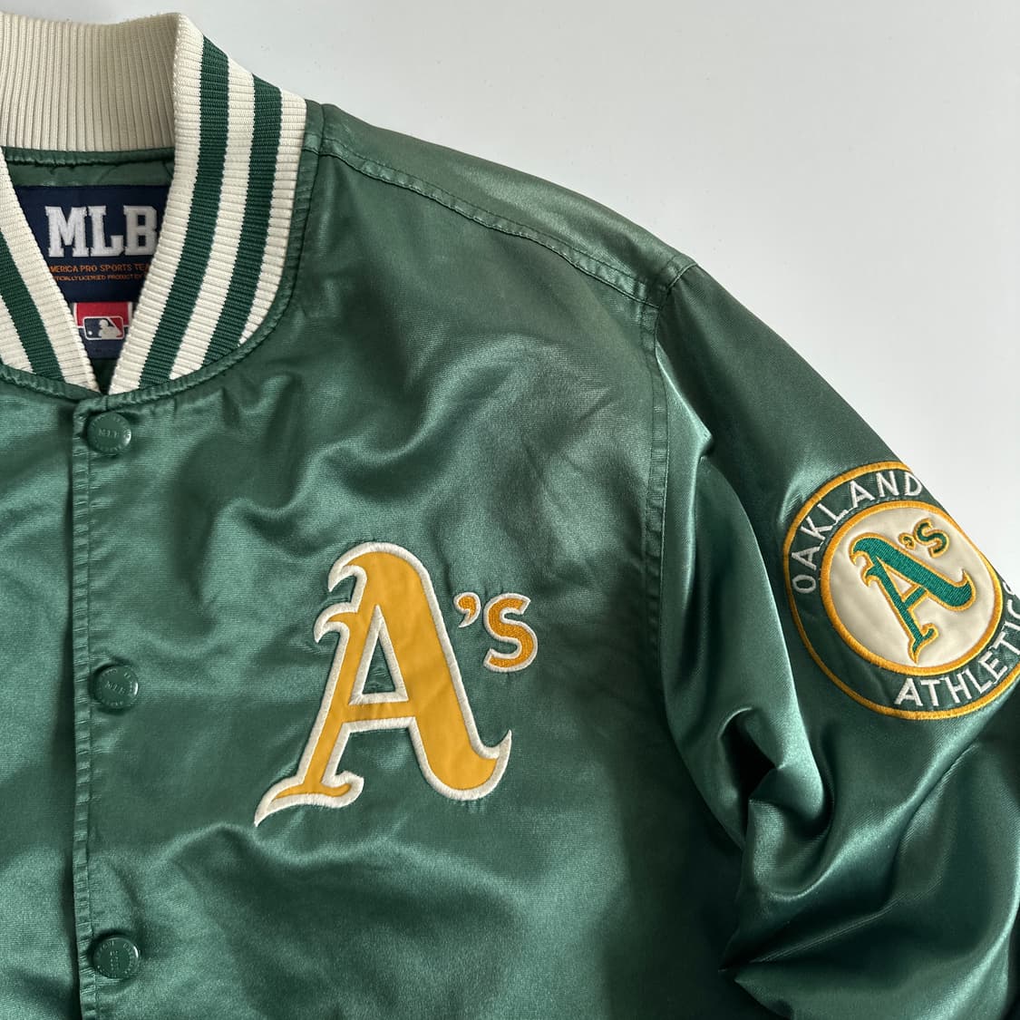 MLB mlb 90‘s 오클랜드 에릭스랙티스 바시티 자켓 상품이미지2