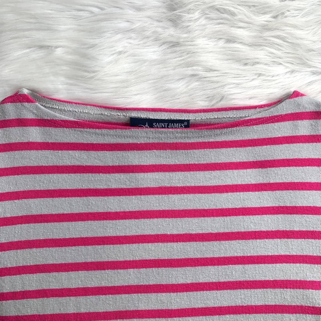 세인트제임스 SAINT JAMES 핑크 스트라이프 티셔츠 1704 상품이미지4