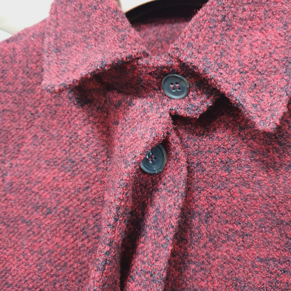 빈티지 울 블랜딩 버건디 코트 상품이미지4